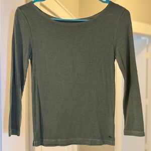 American Eagle Outfitters Olive Long Sleeve Soft & Sexy Tee